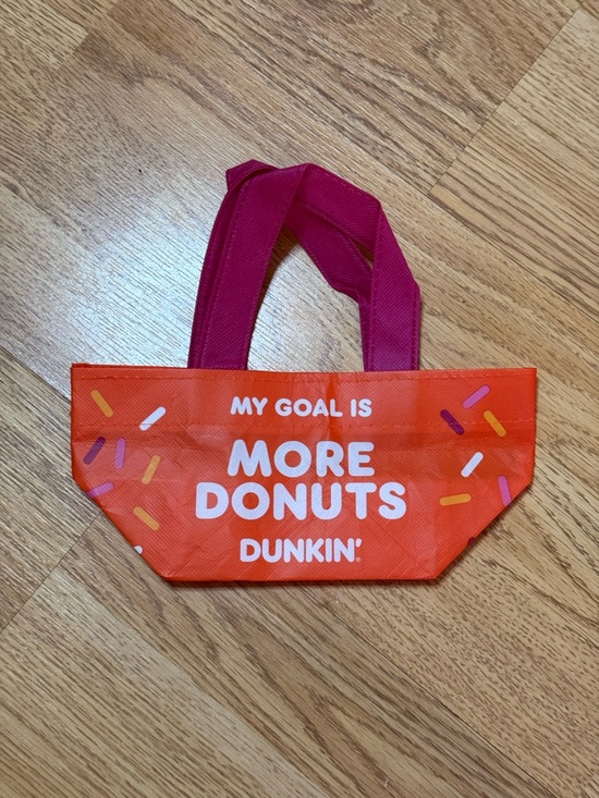 Dunkin Donuts Other - More Donuts' Mini Tote Bag - Orange with Pink Handles